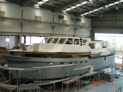 Superstructure and hull coming together